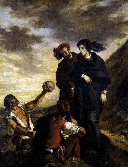 Eugene Delacroix Hamlet and Horatio in the Graveyard Germany oil painting art